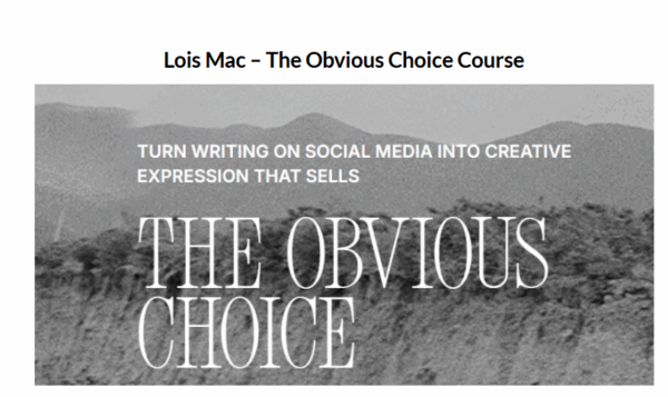 Lois Mac – The Obvious Choice