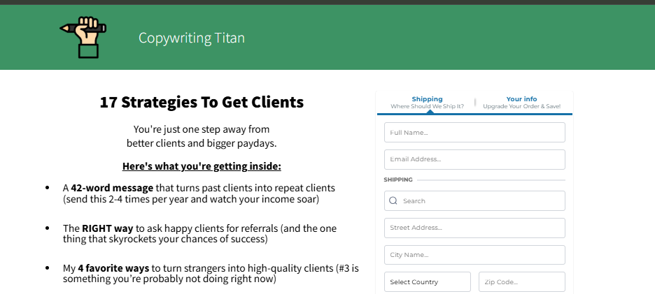 Copywriting Titan – 17 Strategies to Get Copywriting Clients NOW Course, Copywriting Titan course download, Copywriting Titan coaching, 17 Strategies to Get Copywriting Clients NOW by Copywriting Titan, freelance copywriting clients, how to get copywriting clients, copywriting client acquisition, copywriting freelancing, copywriting mentorship, copywriting strategies, client-getting copywriting tips, best copywriting course, copywriting titan review, copywriting titan course breakdown, copywriting freelancing roadmap, copywriting success strategies, find copywriting clients, premium copywriting coaching, high-paying copywriting clients, freelance writing courses