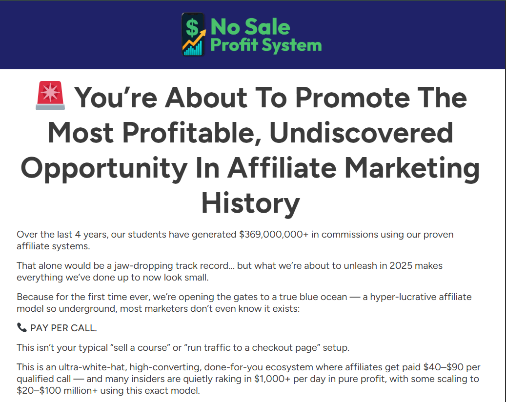 Chris Reader – No Sale Profit System
