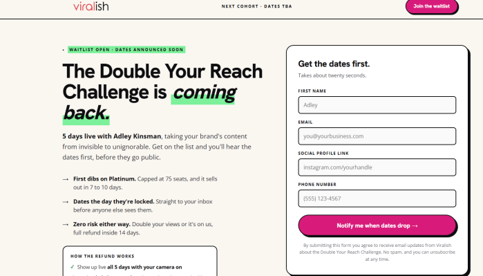 Adley Kinsman – The Double Your Reach Challenge