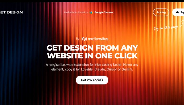 Get Design - Copy Any Website Design In One Click